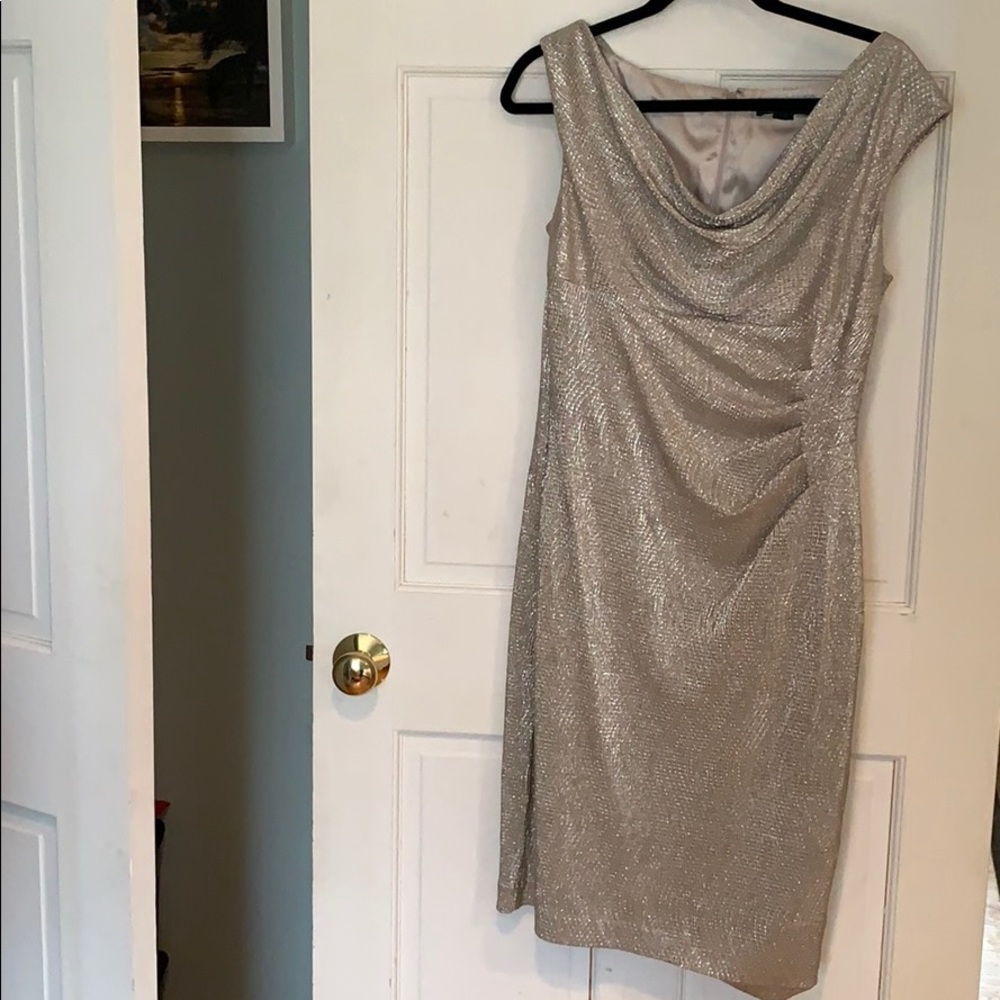 Ralph Lauren Metallic Cap sleeve dress champagne